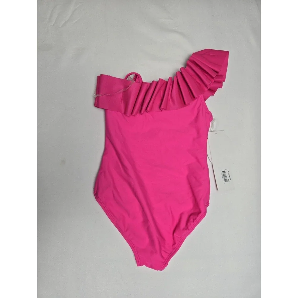 Kate Mack Girls Swimsuit bathing suit pink ruffle NWT sz 5 one‎ piece